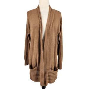 Goodthreads Open Front Cardigan – Lambswool Cashmere Blend Brown